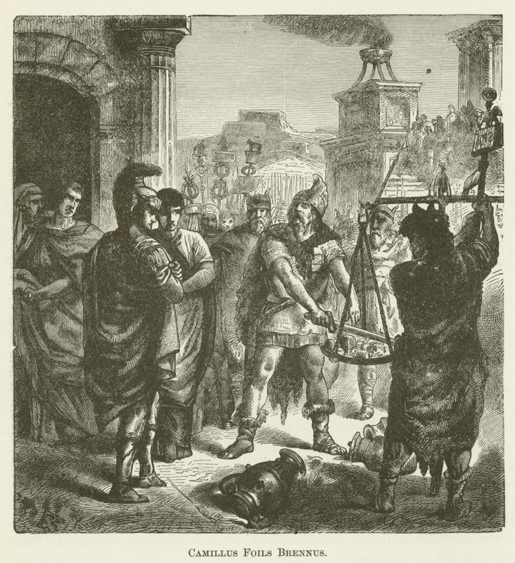 Camillus Foils Brennus by English School