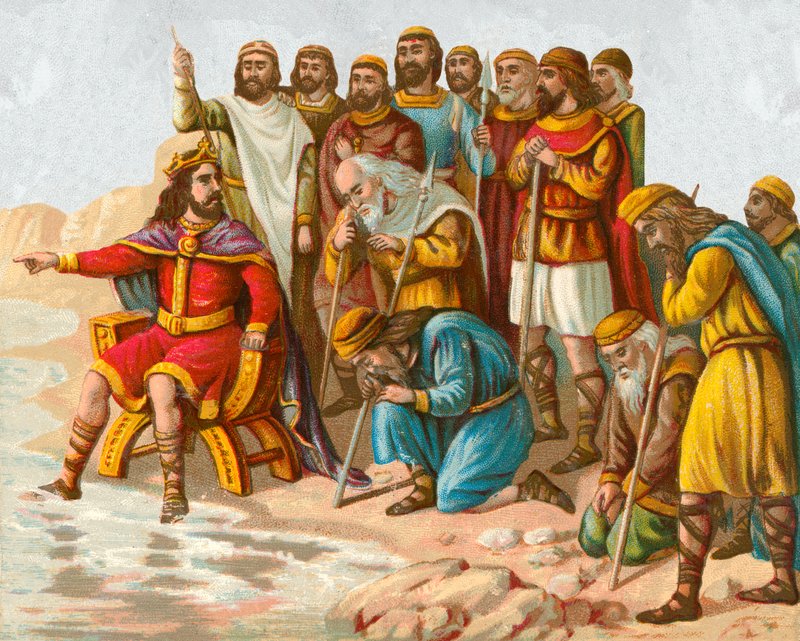 Canute the Great, Reproving His Courtiers by English School