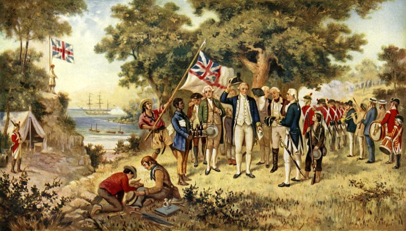 Captain Cook Taking Possession of New South Wales, 1770 by English School