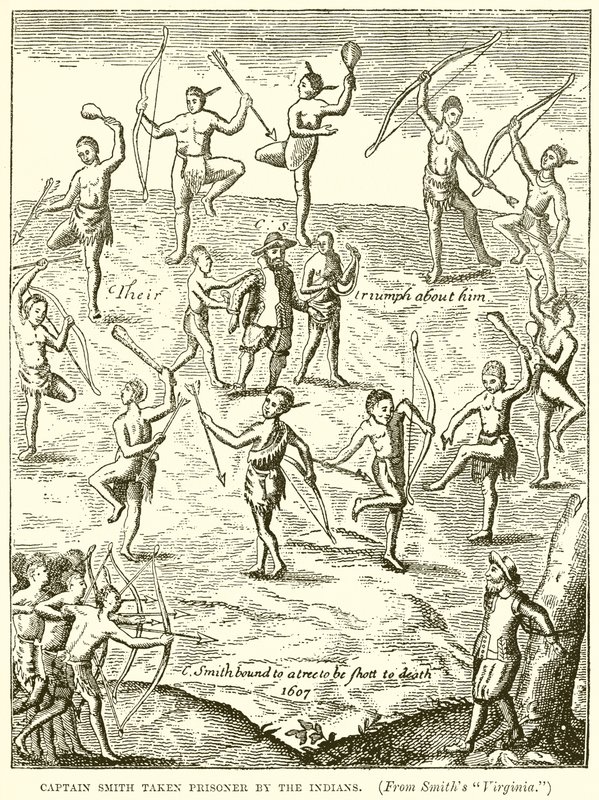 Captain Smith Taken Prisoner by the Indians by English School