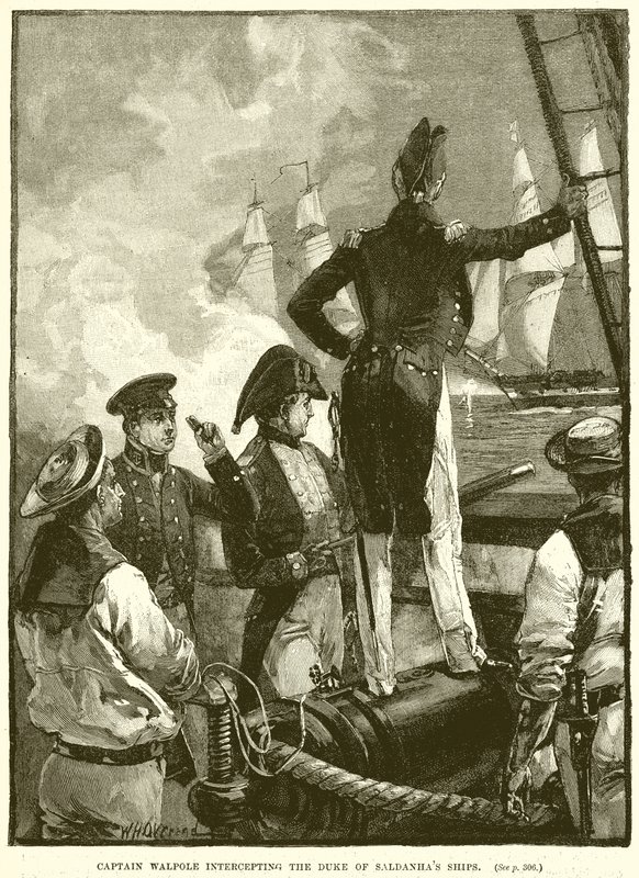 Captain Walpole intercepting the Duke of Saldanhas Ships by English School