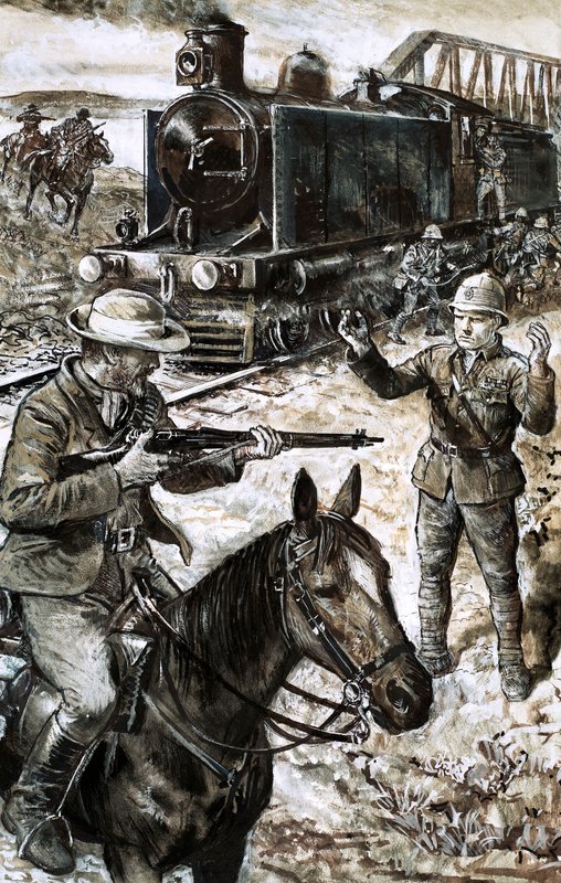 Capture of Winston Churchill during the Boer War by English School