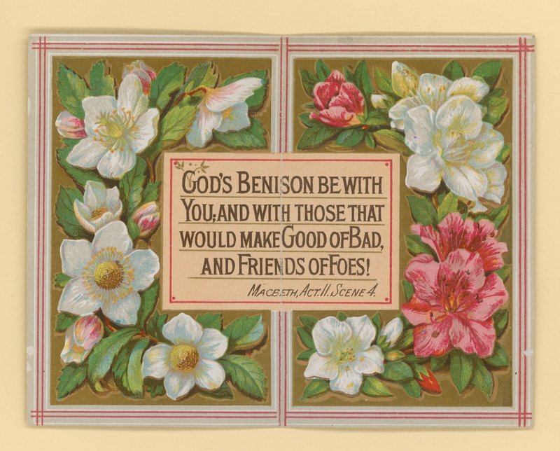 Card, with Quotation from Shakespeare