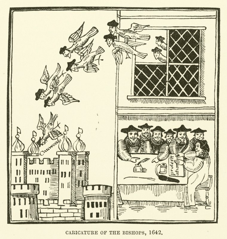 Caricature of the bishops, 1642 by English School