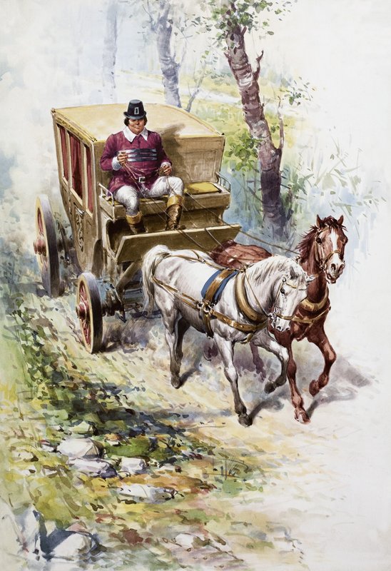 Carriage Drawn by Horses by English School