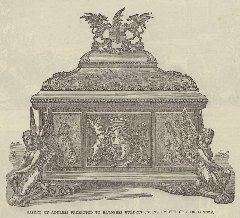 Casket of Address presented to Baroness Burdett-Coutts by the City of London by English School