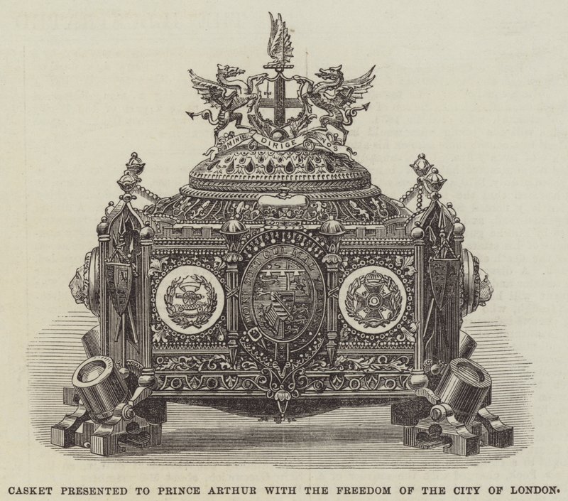 Casket presented to Prince Arthur with the Freedom of the City of London by English School