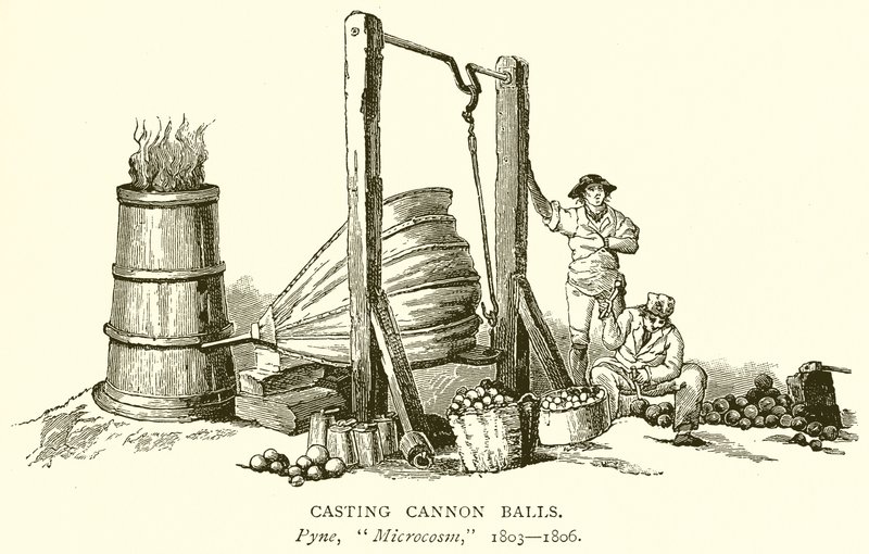 Casting Cannon Balls by English School