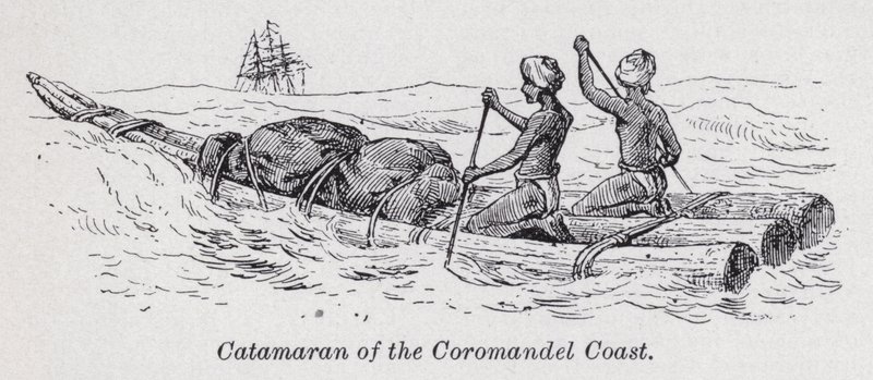 Catamaran of the Coromandel Coast by English School