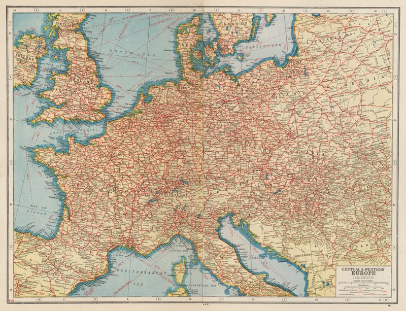 Central and Western Europe, Railways by English School