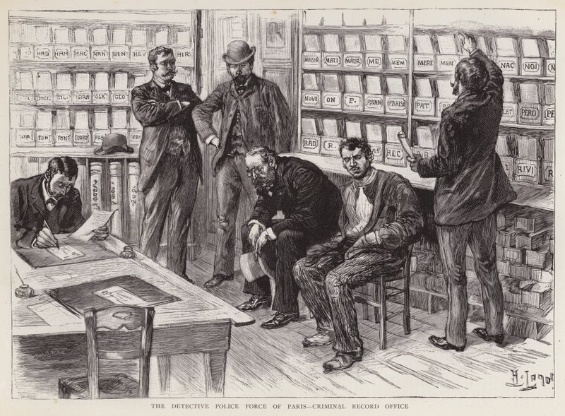 Central record office of the detective police force of Paris, France by English School