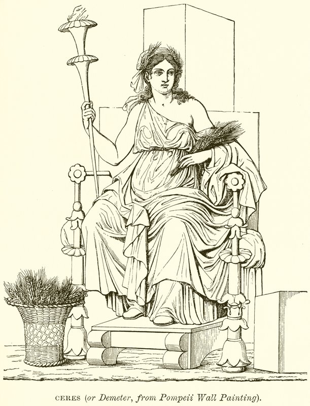Ceres (or Demeter, from Pompeii Wall Painting) by English School