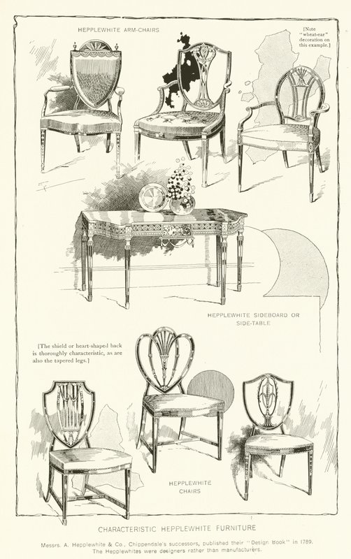 Characteristic Hepplewhite Furniture by English School