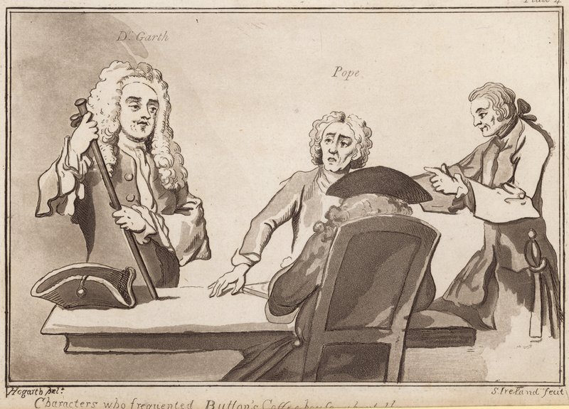 Characters who frequented Buttons Coffee House about the year 1720: Dr Garth, Pope by English School