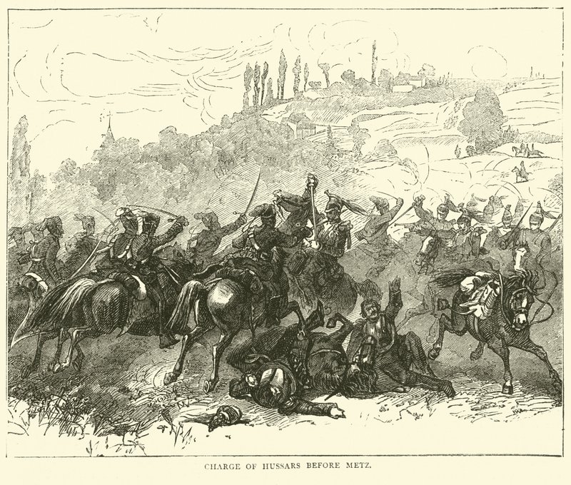 Charge of Hussars before Metz by English School