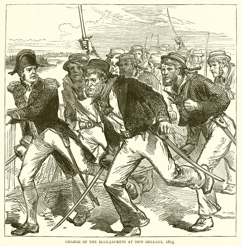 Charge of the Blue-Jackets at New Orleans, 1815 by English School