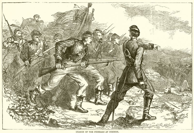 Charge of the Federals at Corinth by English School