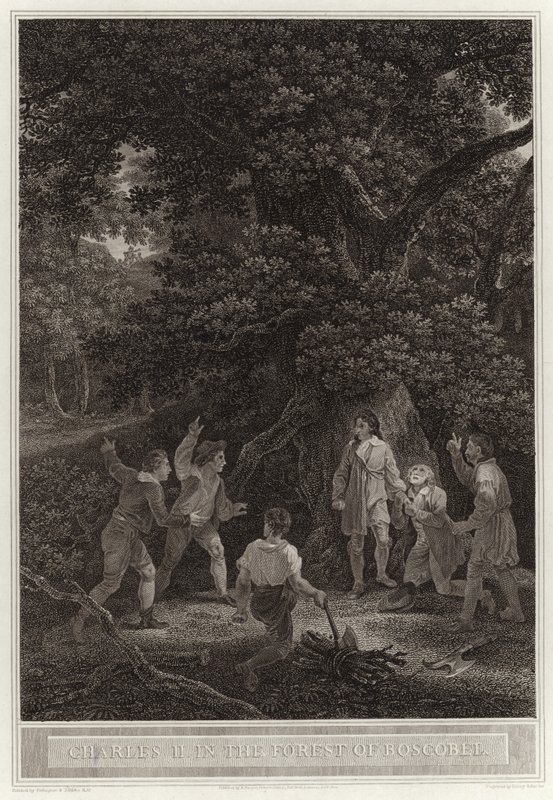 Charles II in the forest of Boscobel by English School