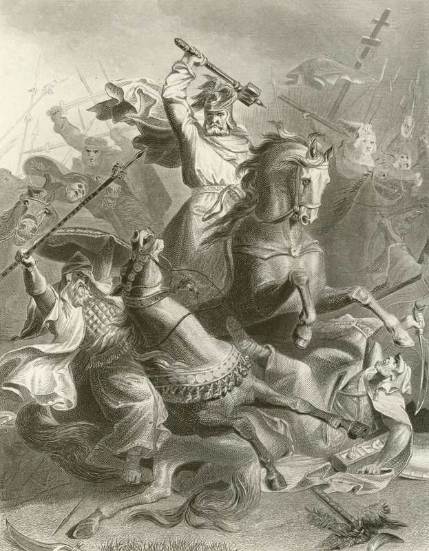 Charles Martel at Tours by English School