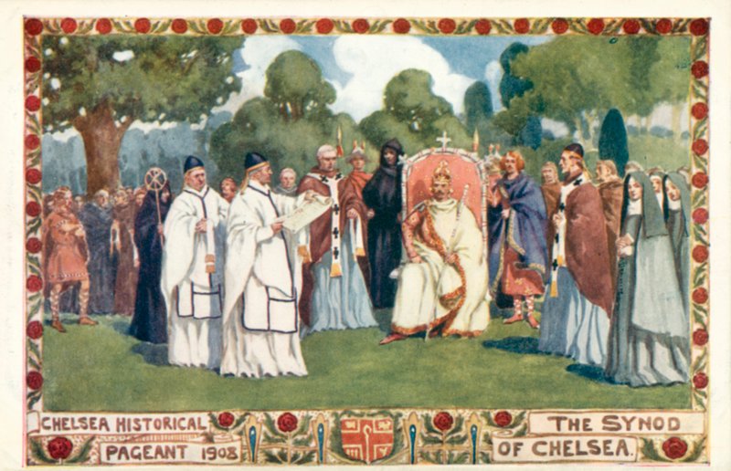 Chelsea Historical Pageant 1908, the Synod of Chelsea by English School