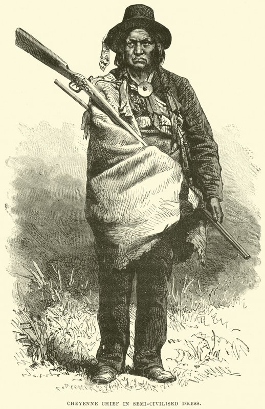Cheyenne Chief in semi-civilised dress by English School