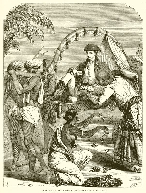 Cheyte Sing Rendering Homage to Warren Hastings by English School