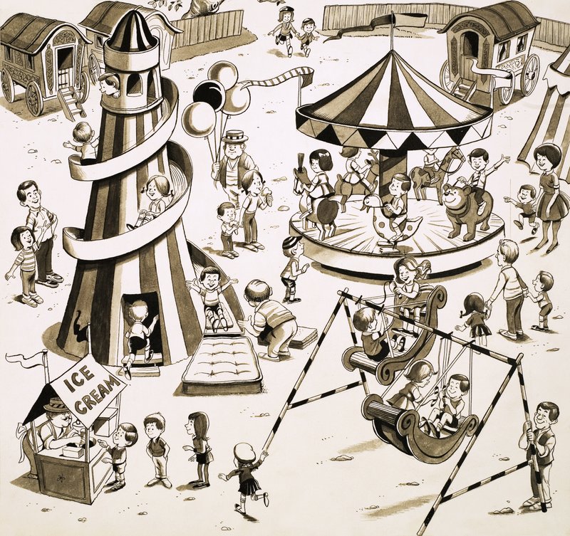 Children at the fair by English School