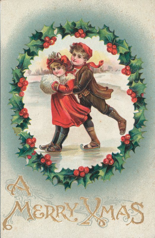 Children Ice Skating by English School