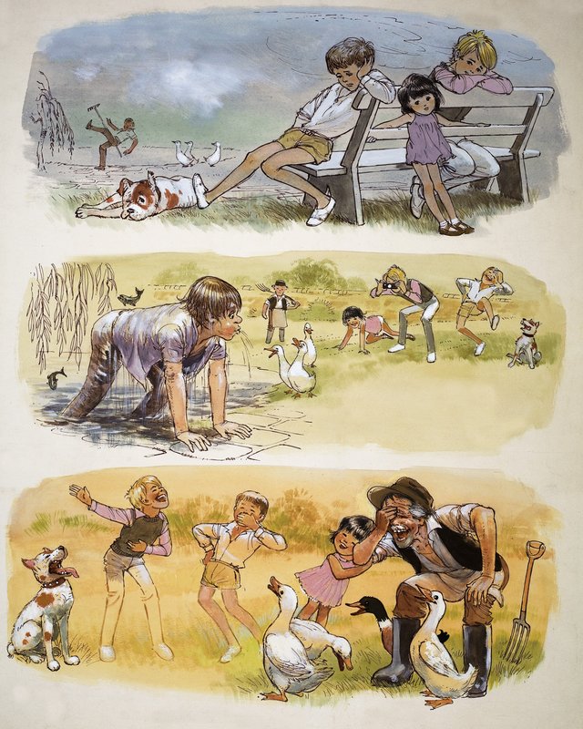 Children Playing Montage by English School