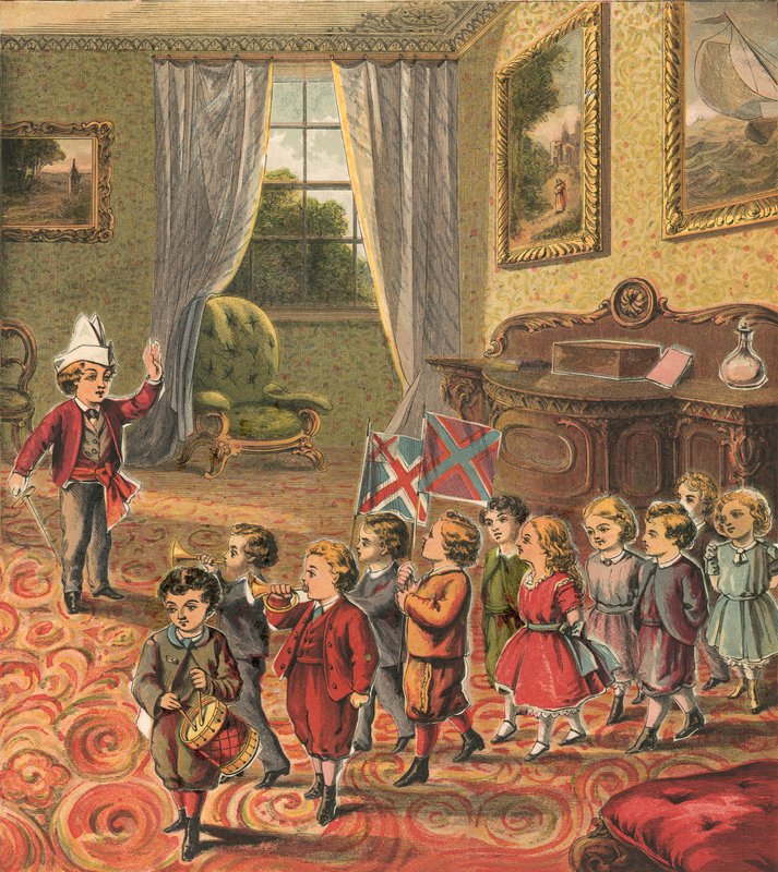 Children Playing Soldiers by English School