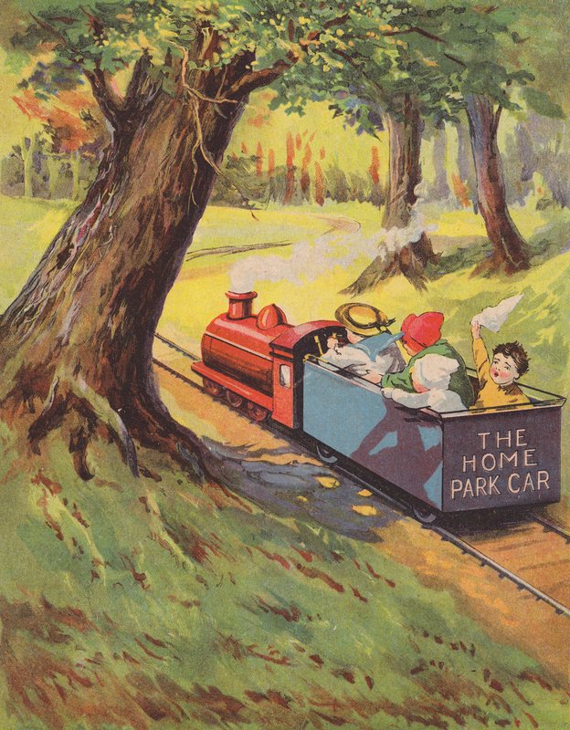 Children Riding on a Miniature Railway by English School