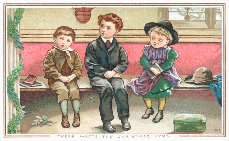 Children Sitting in Church by English School