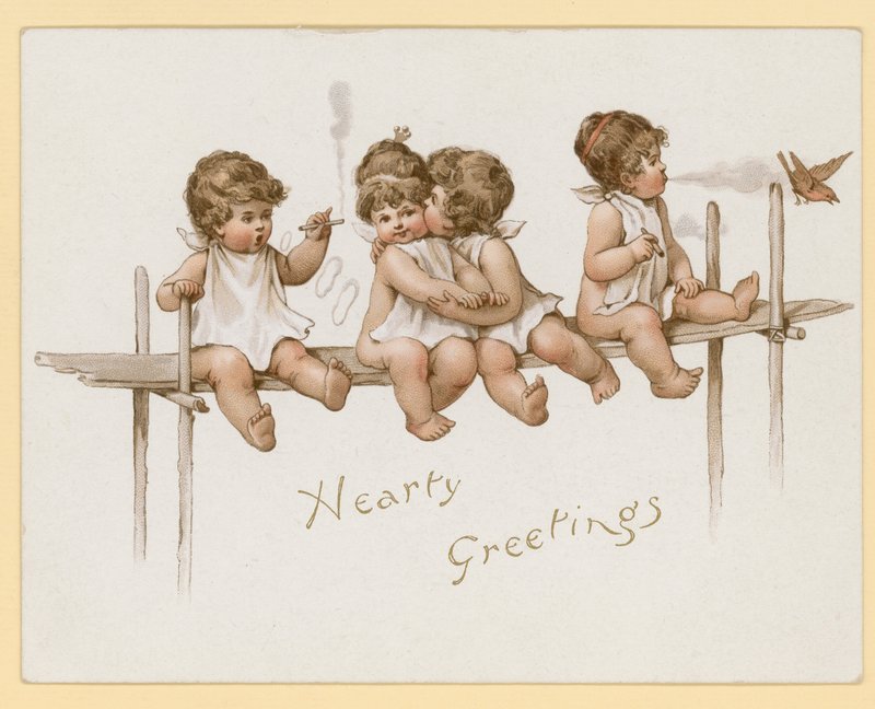Children Smoking, and Frightening Birds with Their Smoke by English School