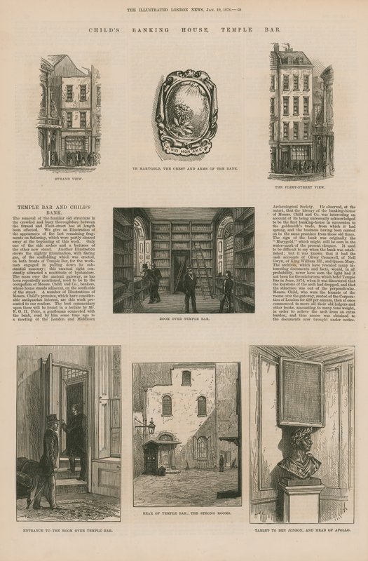Childs Banking House in Temple Bar by English School