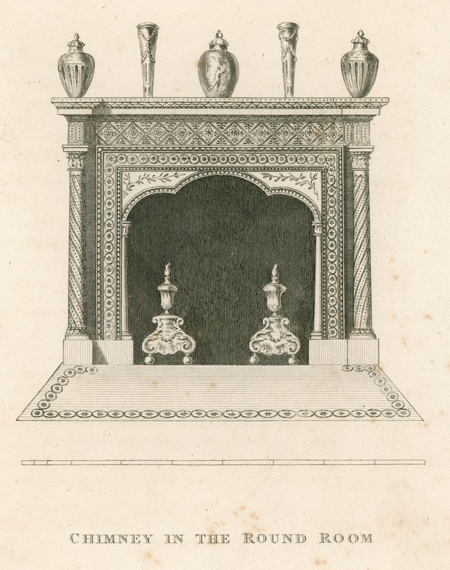 Chimney in the Round Room, Strawberry Hill, Twickenham, London by English School