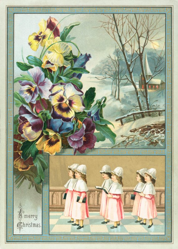 Choir Girls and Pansies by English School