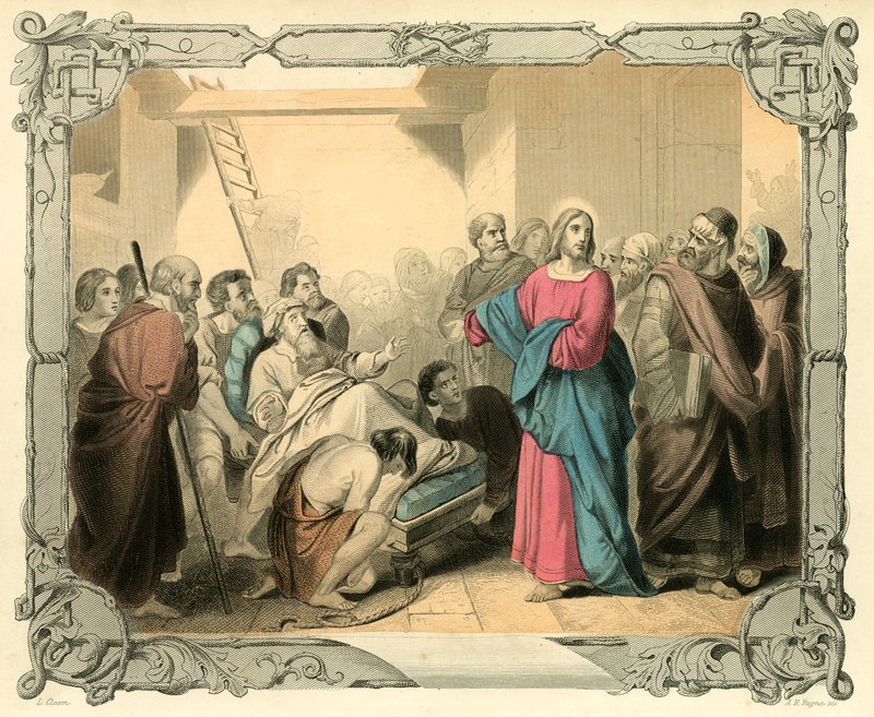 Christ healing the lame man by English School