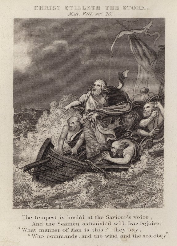 Christ Stilleth the Storm, Matthew VIII, ver 26 by English School