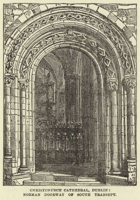 Christchurch Cathedral, Dublin, Norman Doorway of South Transept by English School