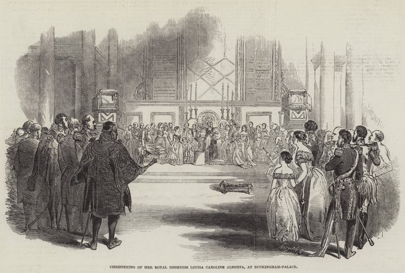 Christening of Her Royal Highness Louisa Caroline Alberta, at Buckingham-Palace by English School