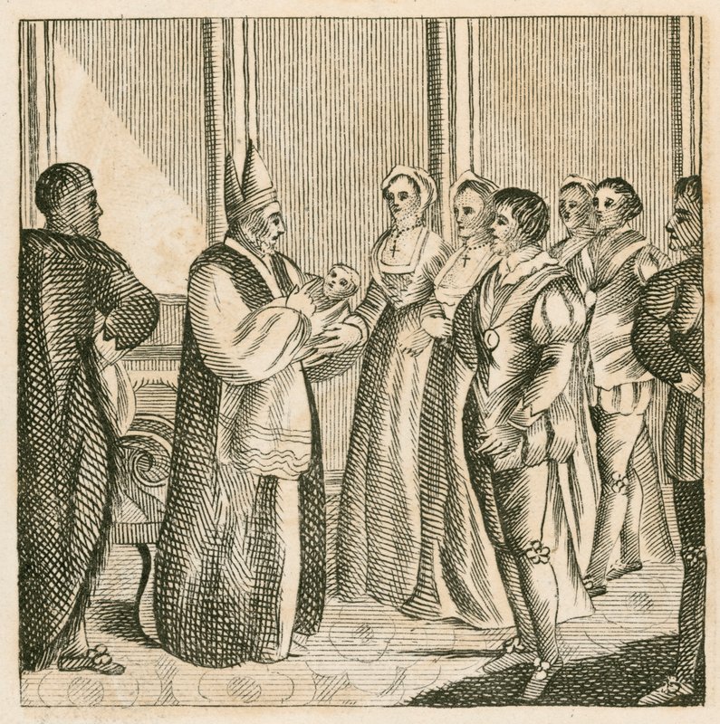 Christening of Princess Elizabeth, daughter of King Henry VIII by English School