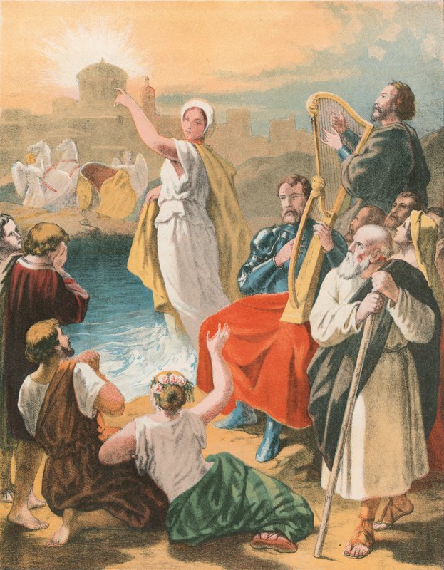 Christiana crossing the River by English School