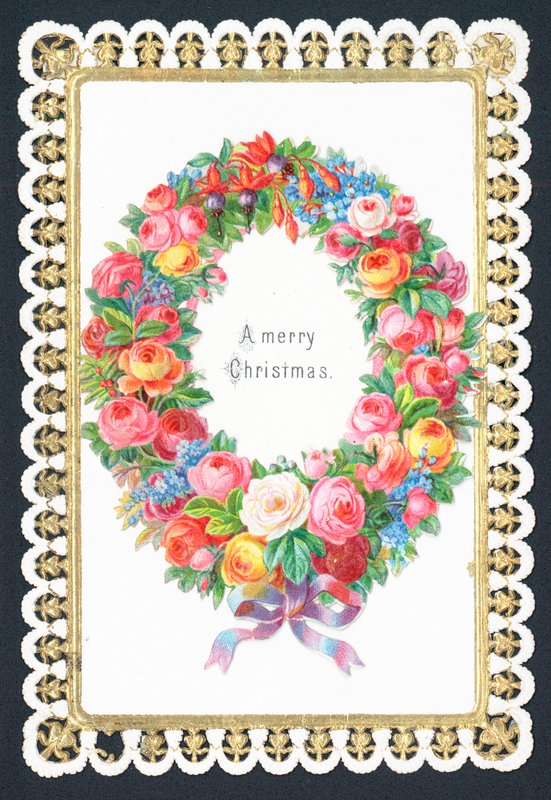 Christmas Flower Wreath by English School