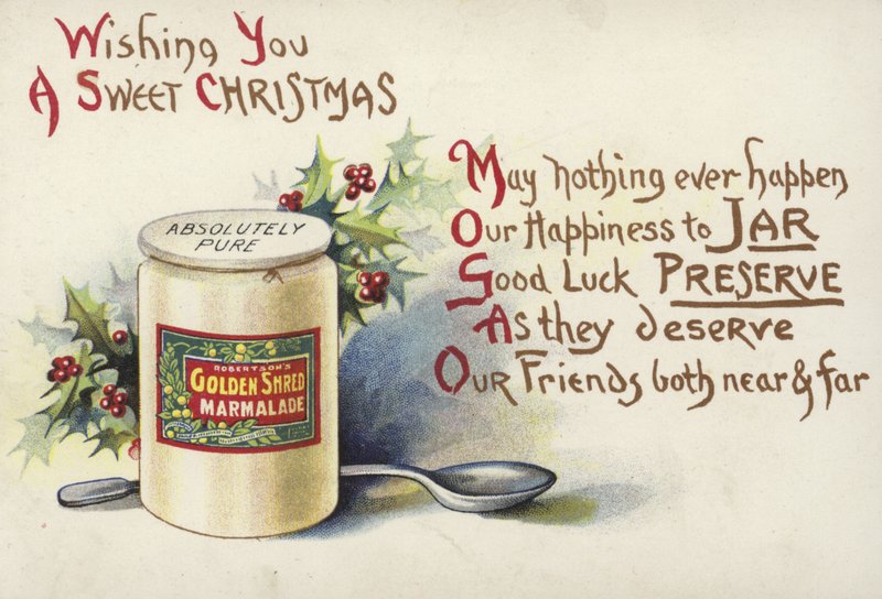 Christmas advertisement for Robertsons Golden Shred marmalade by English School