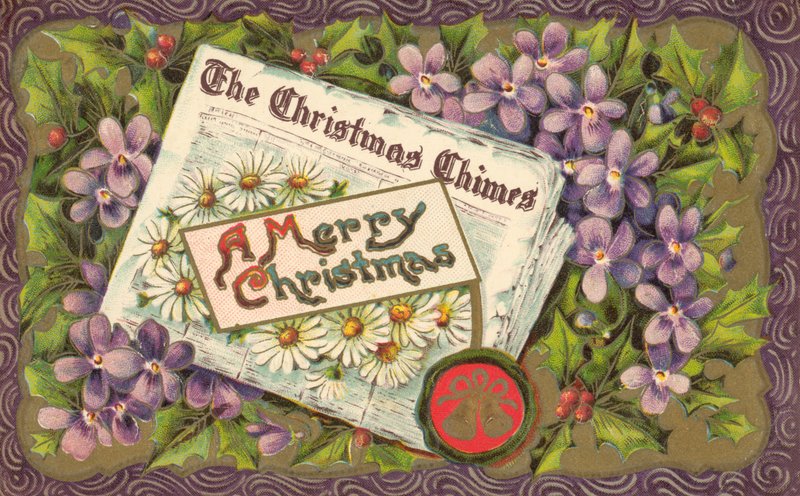 Christmas newspaper, Christmas greetings card, late 19th or early 20th Century by English School
