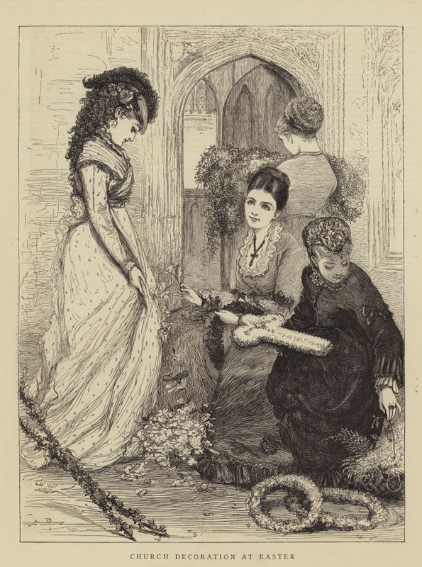 Church Decoration at Easter by English School