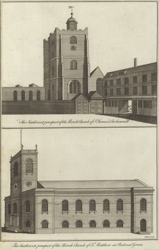 Church of St James, Clerkenwell and Church of St Matthew, Bethnal Green by English School