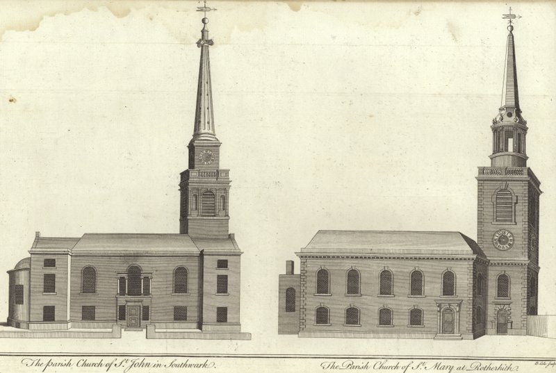 Church of St John, Southwark and Church of St Mary, Rotherhithe by English School