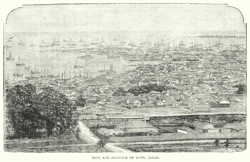 City and Harbour of Kobe, Japan by English School