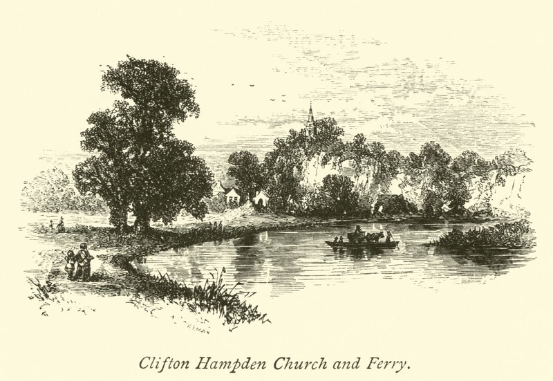 Clifton Hampden Church and Ferry by English School